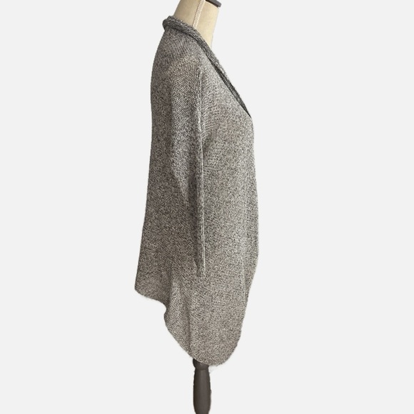 Eileen Fisher Linen Multi-Tonal Mesh Open Cardigan Small Gray Shawl Collar - Picture 8 of 9